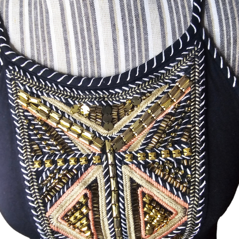 INC International Concept women's black embroidery/beaded design dress size S - Picture 2 of 10